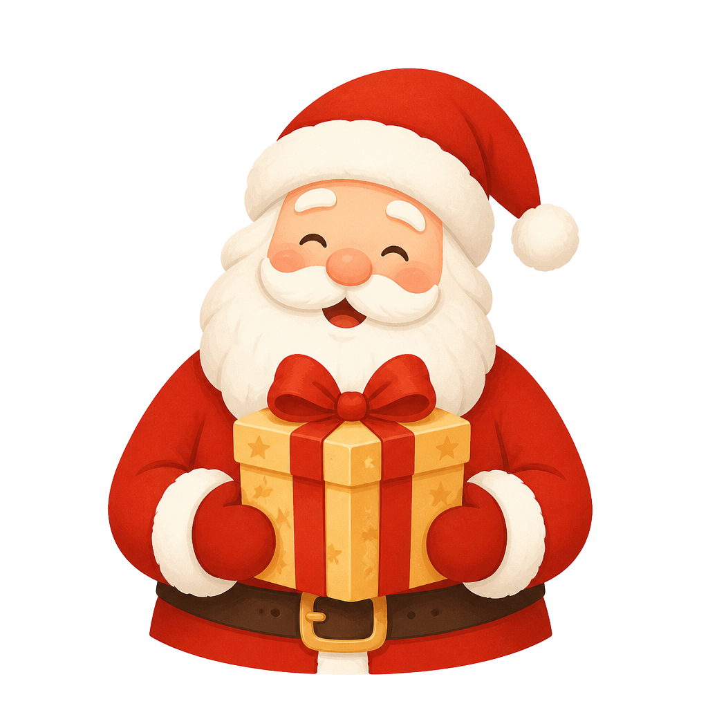 Kerstman met een cadeau